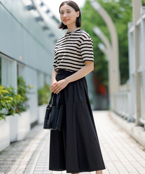 【洗える】シアーフライスボーダー Tシャツ 23区 tシャツ 「洗える」シアーフライスボーダー Tシャツ
