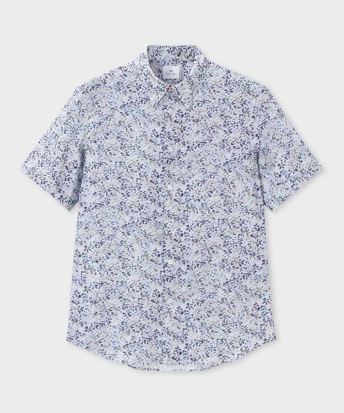 Paul Smith 花柄 半袖シャツ Lサイズ　麻製 PS Paul Smith シャツ Textured Floral” 半袖シャツ / 152308