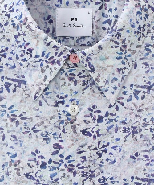 【美品】Paul Smith 開襟　サマーコットン　半袖シャツ　刺繍　XL 美品】PS Paul Smith 半袖ドレスシャツ 花柄刺繍 ピンク - メルカリ