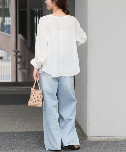 ブラウス シャツ ラミーコットンメッシュ2WAYプルオーバー レディース JOURNAL STANDARD relume ブラウス シャツ ラミーコットン