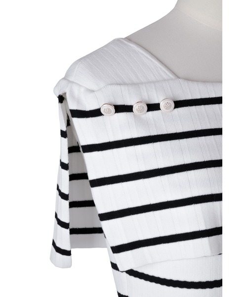 Her lip to ワンピース Square Collar Striped Dress : ZOZOTOWN Yahoo