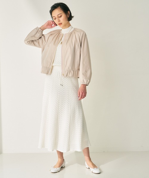 「ANAYI」 ジップアップブルゾン 38 ネイビー レディース