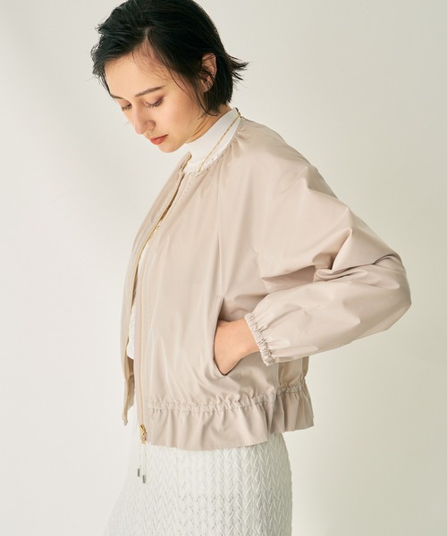 「ANAYI」 ジップアップブルゾン 38 ネイビー レディース