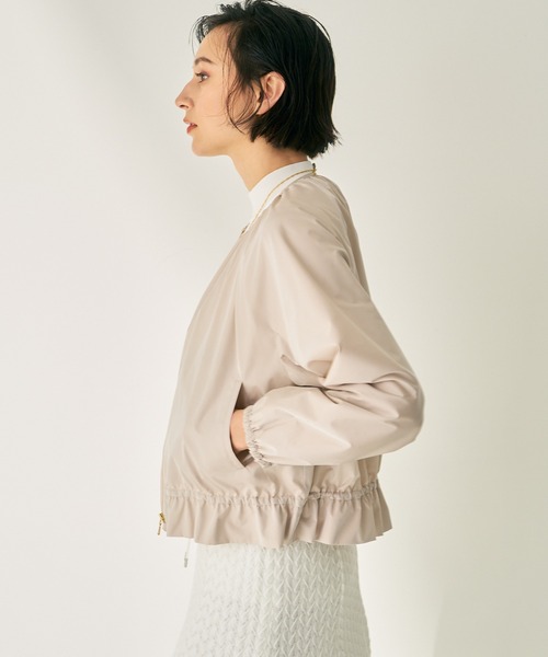 「ANAYI」 ジップアップブルゾン 38 ネイビー レディース