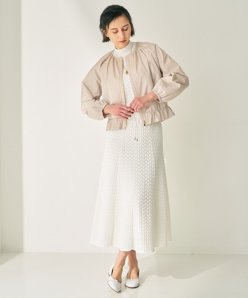 「ANAYI」 ジップアップブルゾン 38 ネイビー レディース