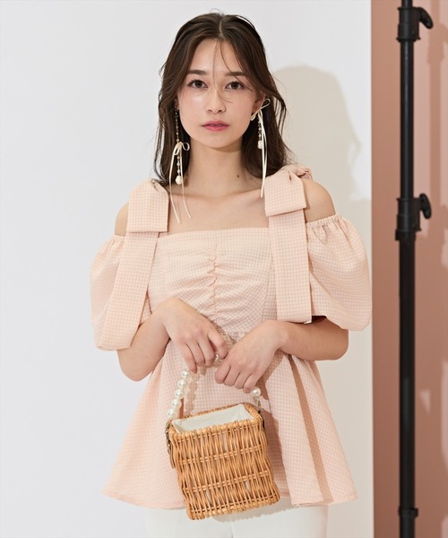 ブラウス シャツ 「6/6(fri)10時発売」2WAYペプラムブラウス レディース