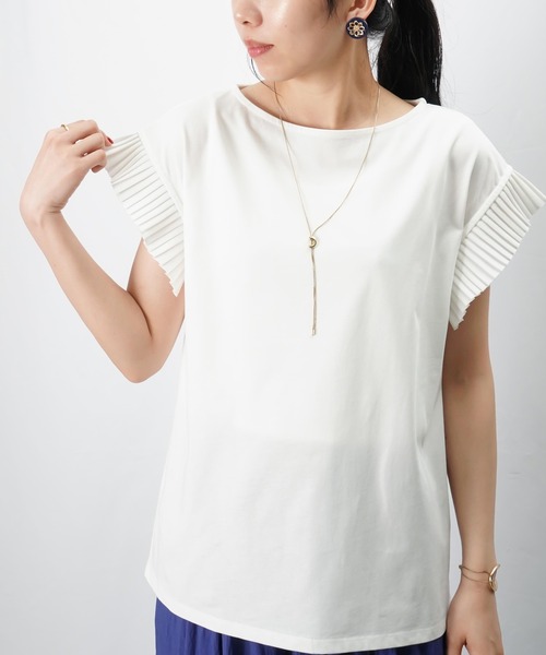 tシャツ LC/LLL プリーツテープ袖プルオーバー レディース LADY LUCK LUCA tシャツ LC/LLL プリーツテープ袖プルオーバー