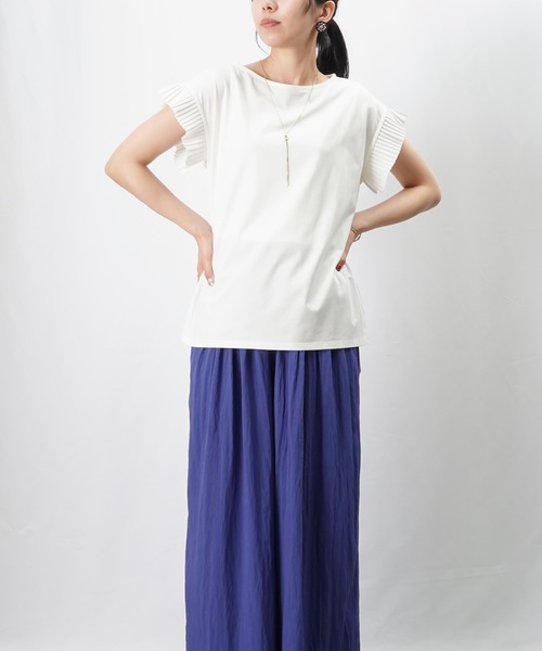 tシャツ LC/LLL プリーツテープ袖プルオーバー レディース LADY LUCK LUCA tシャツ LC/LLL プリーツテープ袖プルオーバー