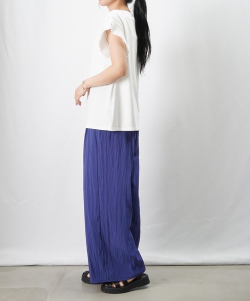 tシャツ LC/LLL プリーツテープ袖プルオーバー レディース LADY LUCK LUCA tシャツ LC/LLL プリーツテープ袖プルオーバー
