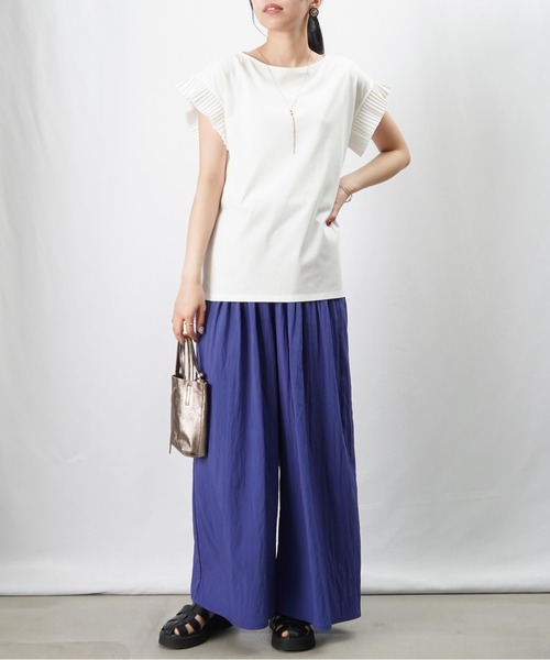 tシャツ LC/LLL プリーツテープ袖プルオーバー レディース LADY LUCK LUCA tシャツ LC/LLL プリーツテープ袖プルオーバー