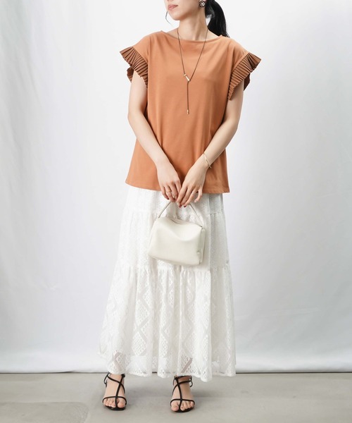 tシャツ LC/LLL プリーツテープ袖プルオーバー レディース LADY LUCK LUCA tシャツ LC/LLL プリーツテープ袖プルオーバー