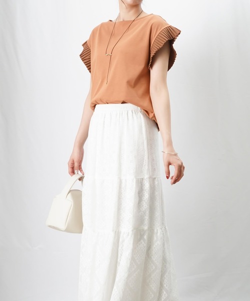 tシャツ LC/LLL プリーツテープ袖プルオーバー レディース LADY LUCK LUCA tシャツ LC/LLL プリーツテープ袖プルオーバー