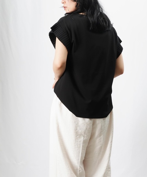 tシャツ LC/LLL プリーツテープ袖プルオーバー レディース LADY LUCK LUCA tシャツ LC/LLL プリーツテープ袖プルオーバー