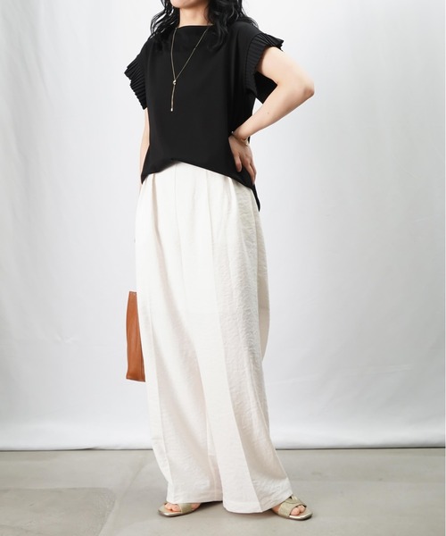 tシャツ LC/LLL プリーツテープ袖プルオーバー レディース LADY LUCK LUCA tシャツ LC/LLL プリーツテープ袖プルオーバー