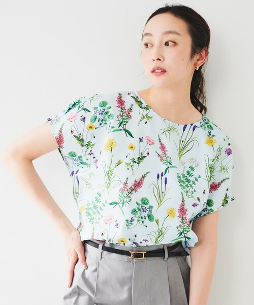 UNTITLED ブラウス シャツ ボタニカルプリント レディース
