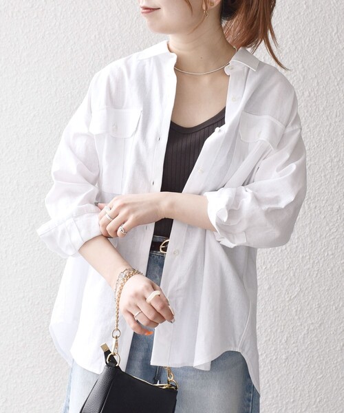 「SHIPS any」 長袖シャツ ONE SIZE ホワイト レディース