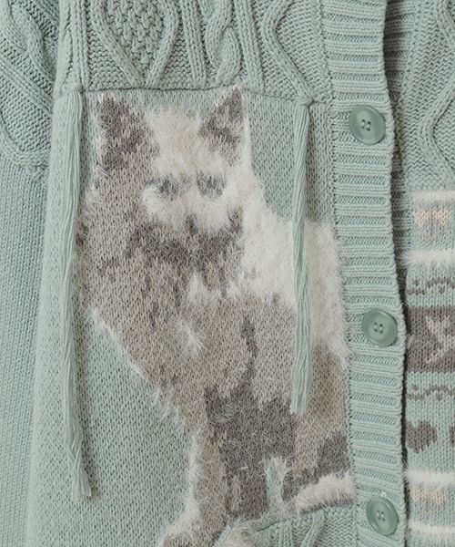 キャンディストリッパー♡猫ちゃん刺繍のモヘア カーディガン♡ネコ　ねこ Candy Stripper（キャンディーストリッパー） カーディガン CAT LOVER