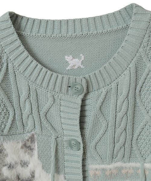 キャンディストリッパー 猫刺繍 モヘアカーディガン ブルー キャンディストリッパー 猫刺繍 モヘアカーディガン ブルー 【公式通販】