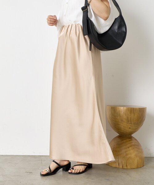 Jena espace merveilleux スカート サテンロングスカート