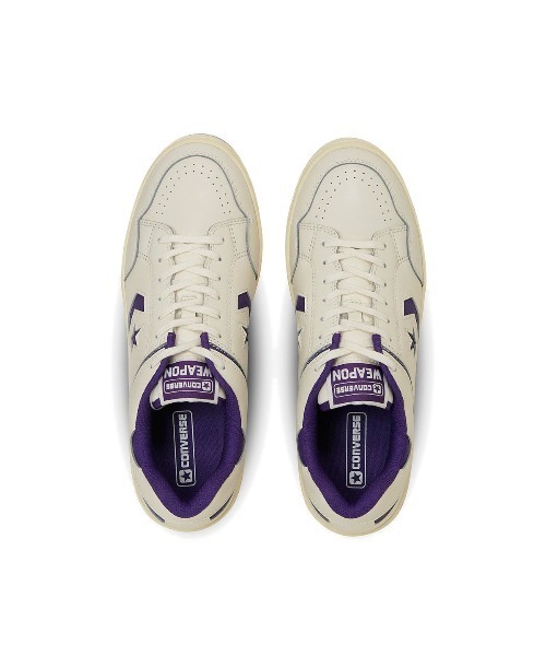 CONVERSE」 ローカットスニーカー 27.5cm ホワイト×パープル