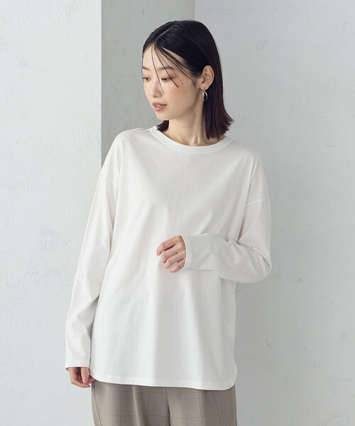 COMME CA ISM（コムサイズム） tシャツ 裾スリット ロングTシャツ 