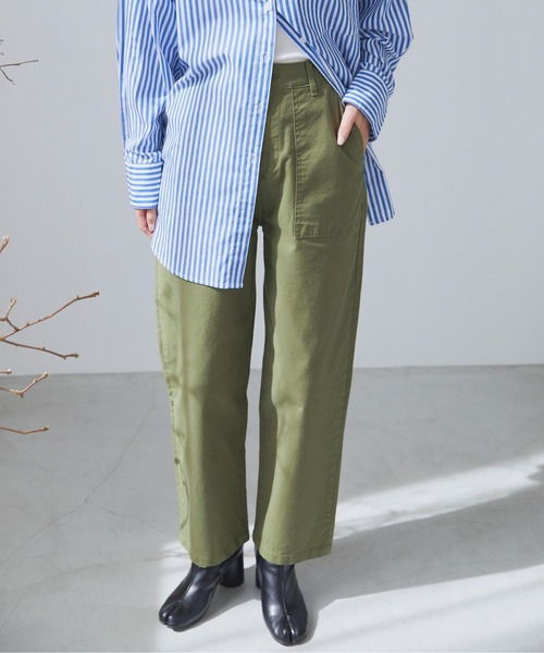 「feepur」 チノパンツ MEDIUM カーキ レディース