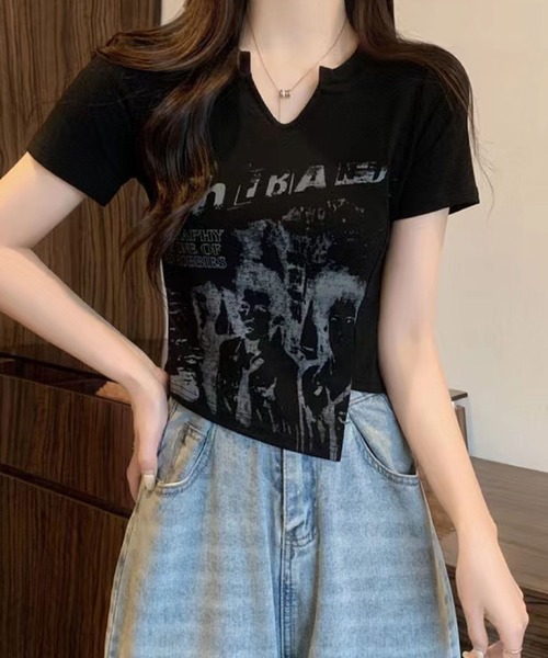 2ly2 tシャツ 短丈×スリムシルエットのヴィンテージ風Tシャツ 