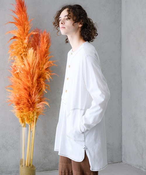 「Casper John」 長袖Tシャツ MEDIUM ホワイト メンズ