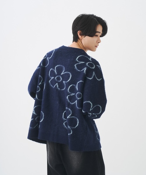 Remember. カーディガン フラワーシャギーカーディガン メンズ