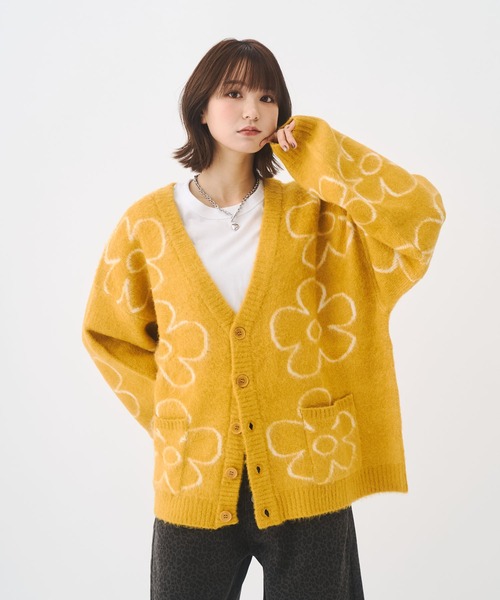 Remember. カーディガン フラワーシャギーカーディガン メンズ