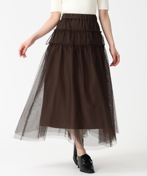 31 Sons de mode スカート 2025秋冬新作 ボリュームチュールスカート