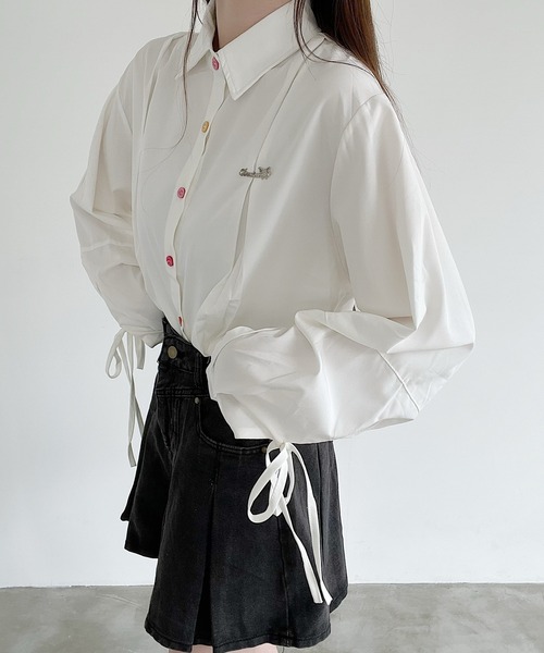 シャツ+ブラウス(長袖+七分) Lig.  ribbon blouse ボンマックス（BONMAX） ブラウス 事務服 RB4166 長袖 リボン付き ノー