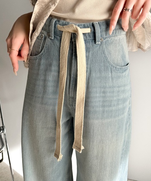 「classicalelf」 加工デニムパンツ MEDIUM ワンウォッシュ レディース