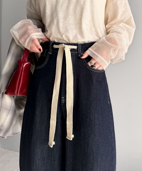 「classicalelf」 加工デニムパンツ MEDIUM ワンウォッシュ レディース