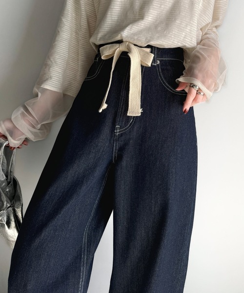 「classicalelf」 加工デニムパンツ MEDIUM ワンウォッシュ レディース