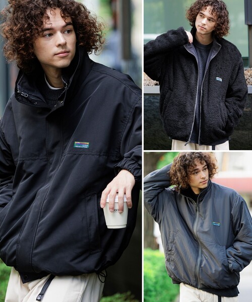FREAK'S STORE リバーシブル ナイロンブルゾン グレー　着用2回！ FREAK'S STORE｜リラックスフィット ナイロン フリース
