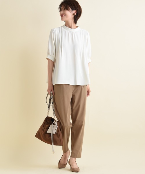 「INTERPLANET」 半袖ブラウス FREE オフホワイト レディース_画像9