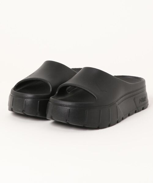 「PUMA」 フラットサンダル 24.0cm ブラック レディース_画像4