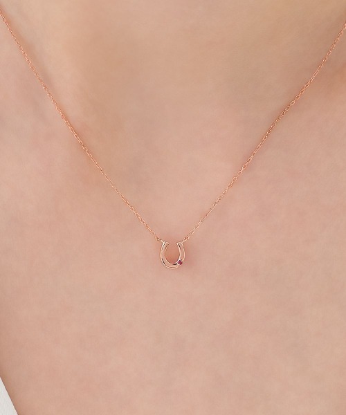 4℃ 馬蹄 シルバーネックレス 4℃ ネックレス 「7月誕生石」 シルバー 馬蹄 レディース