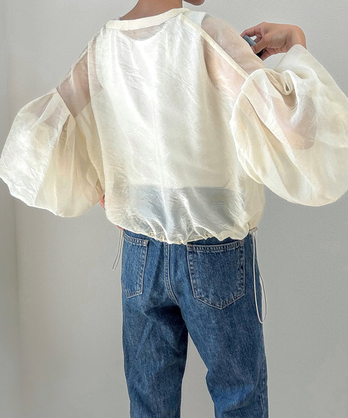 「JUNOAH」 ジップアップブルゾン X-LARGE グレイッシュベージュ レディース_画像7