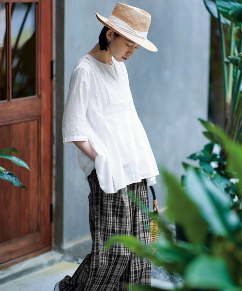 「Sunny clouds」 半袖ブラウス LARGE ホワイト レディース_画像6