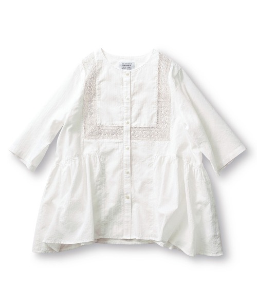 「Sunny clouds」 半袖ブラウス LARGE ホワイト レディース_画像9