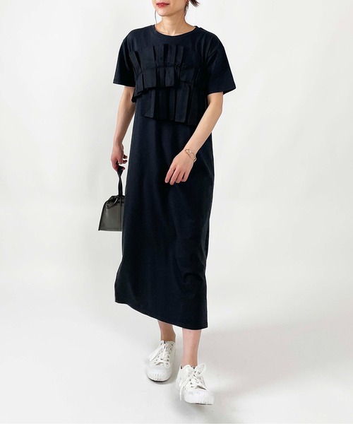 「PICCIN」 半袖ワンピース M ブラック レディース_画像5