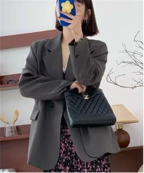 ジャケット テーラードジャケット ダブル前立てデザイン レディース