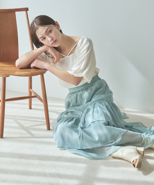 「mysty woman」 半袖カットソー FREE ライトグリーン レディース_画像3