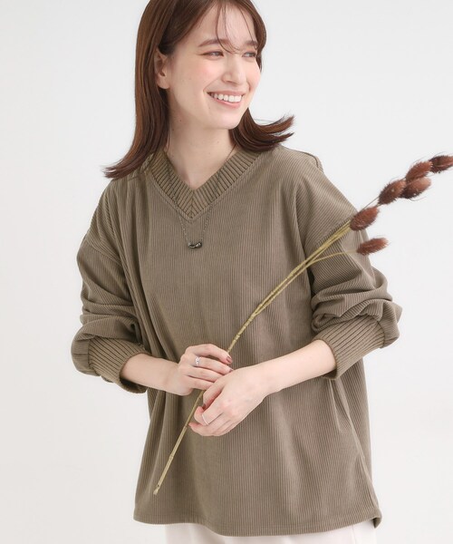 SHOO・LA・RUE（シューラルー） tシャツ ニットリブコーデュロイ