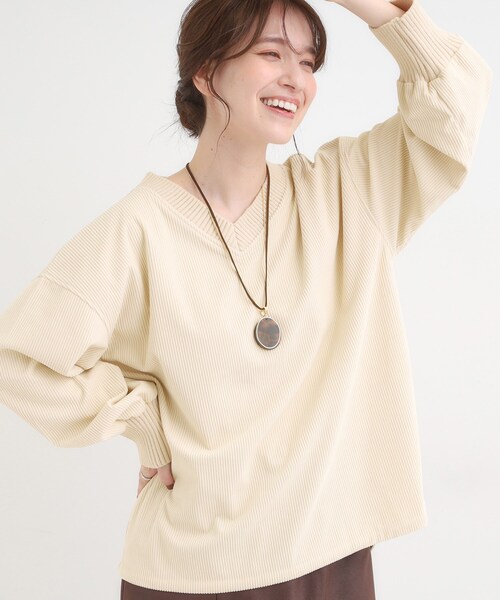 SHOO・LA・RUE（シューラルー） tシャツ ニットリブコーデュロイ