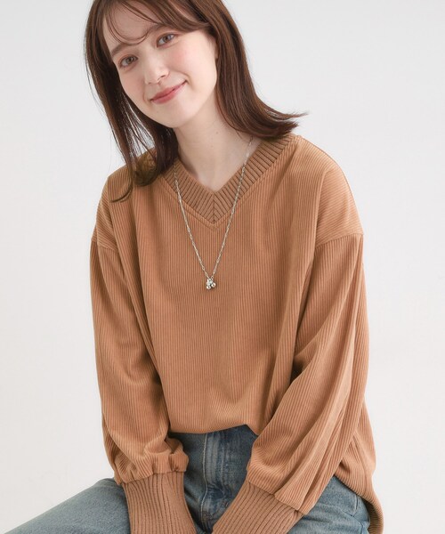 SHOO・LA・RUE（シューラルー） tシャツ ニットリブコーデュロイ