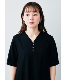 「Sunny clouds」 半袖ワンピース - ブラック レディースの画像9