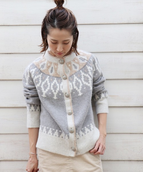 【N’☆さま】フレームワーク ウール ニット カーディガン FRAMeWORK（フレームワーク） ニットカーディガン - ブラウン